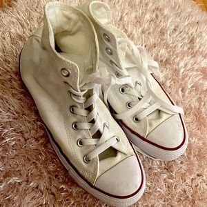 White High Top Converse Sneakers size:8